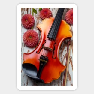Dahlias And Baroque Violin Sticker